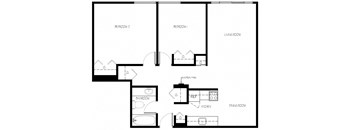 Braemar Gardens apartments 2 bedroom + 1 bathroom apartment floor plan in Coquitlam, BC