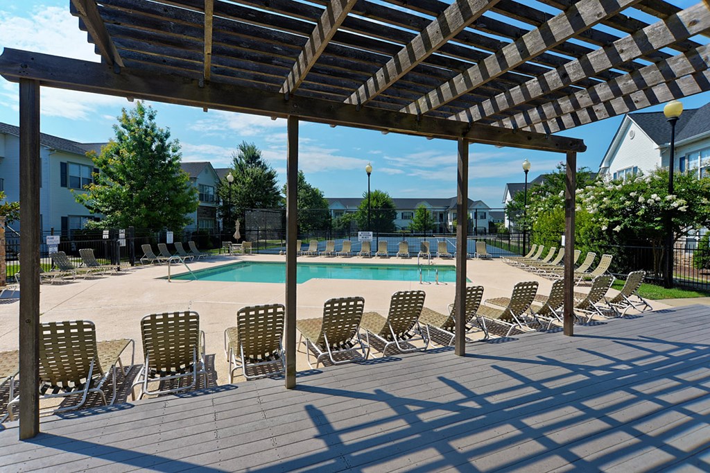 our apartments have a pool and lounge chairs