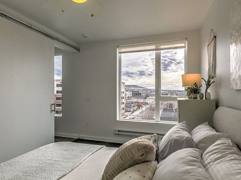 Beautiful Bright Bedroom With Wide Windows at The Fowler, Boise, ID