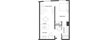 One Bedroom One Bath at The Fowler, Boise