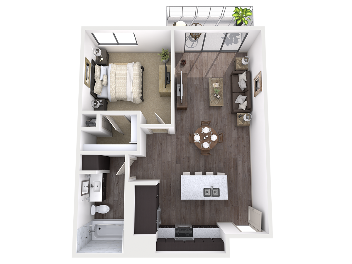 A3b, A3c and A3e floor plan at The View at Cascade Apartments, Scottsdale, Arizona