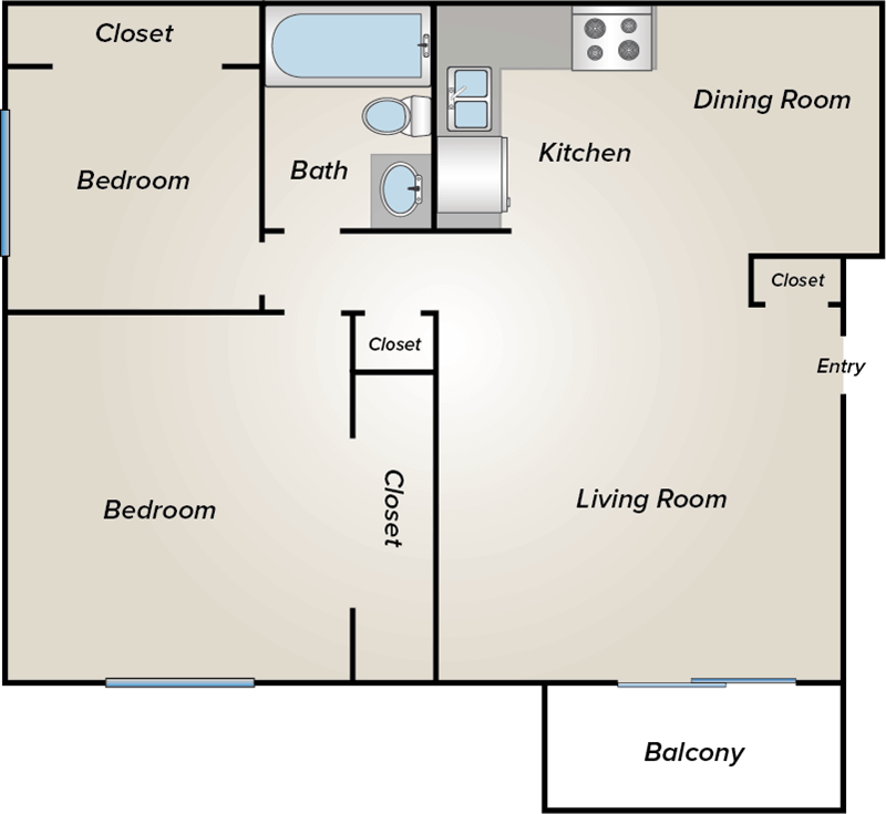 two bedroom apartment floor plan