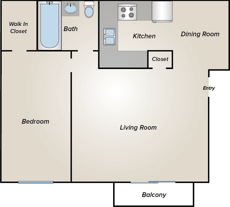 one bedroom apartment floor plan