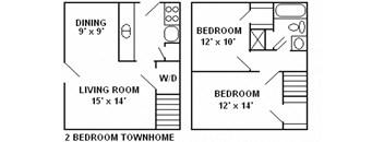 2 bedroom, 1 Bath Loft