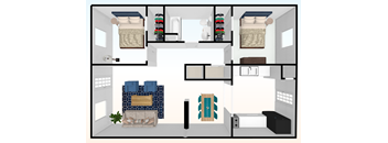 2 Bedroom, 1 Bath w 2 Entries