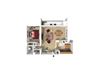Horizon Square 1 BR 1 BA 864 Sqft. Model Floor Plan