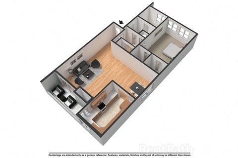 FLOORPLAN-A at Bixby Hill Apartments, California, 90815
