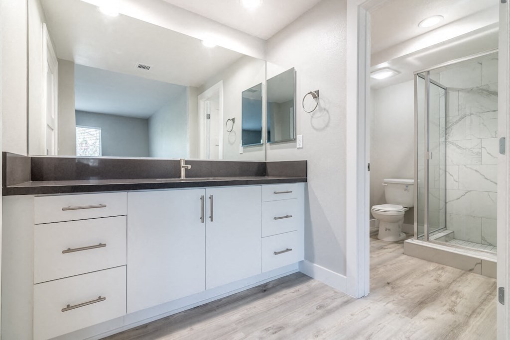 Modern Bathroom at Bixby Hill Apartments, Long Beach, California