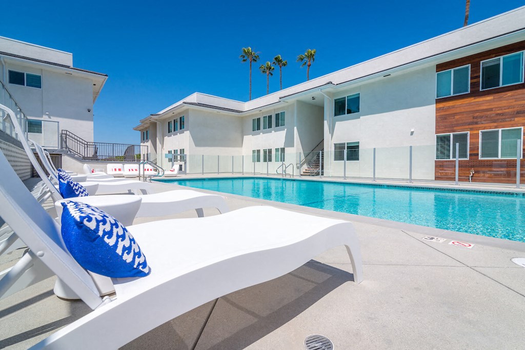 Poolside Sundecks at Bixby Hill Apartments, Long Beach, 90815