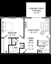 One bedroom downstairs