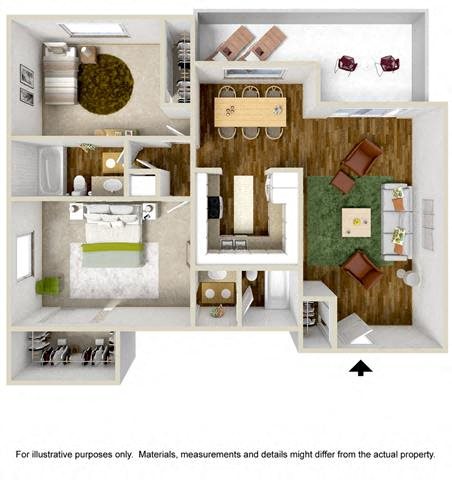 Floorplan Floorplan at The Towers Apartments, Albuquerque, New Mexico