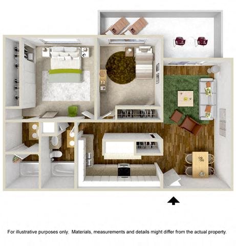 Floorplan Floorplan at The Towers Apartments, NM, 87109