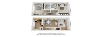 2 bed 2 bath Floor Plan A 1,706 Sq.Ft. at Superior Place, Northridge, CA