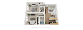 2 bed 2 bath Floor Plan B 757 Sq.Ft. at Superior Place, Northridge, 91325