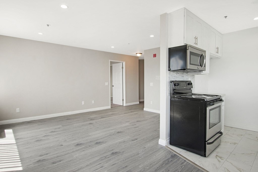 Kitchen And Living at Canby Court, Northridge, California