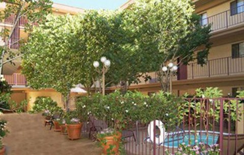 Courtyard with pool at Canby Court, Northridge, CA, 91325
