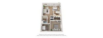2 Bedroom Floor Plan at Kenyon Pointe, California
