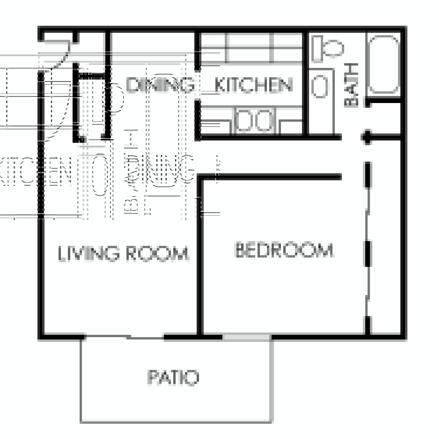 1 bed, 1 bath 750