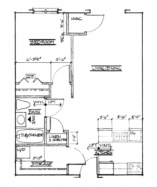One Bedroom - 602 Sq.Ft.