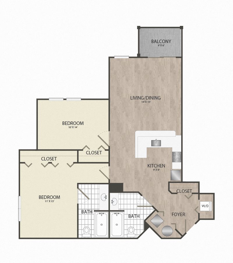 Artena Manassas - 2B Floorplan