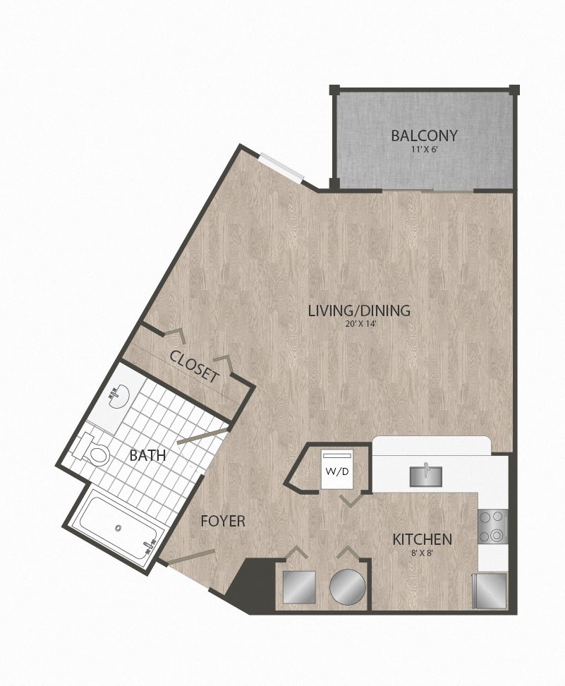 Artena Manassas - Studio A Floorplan