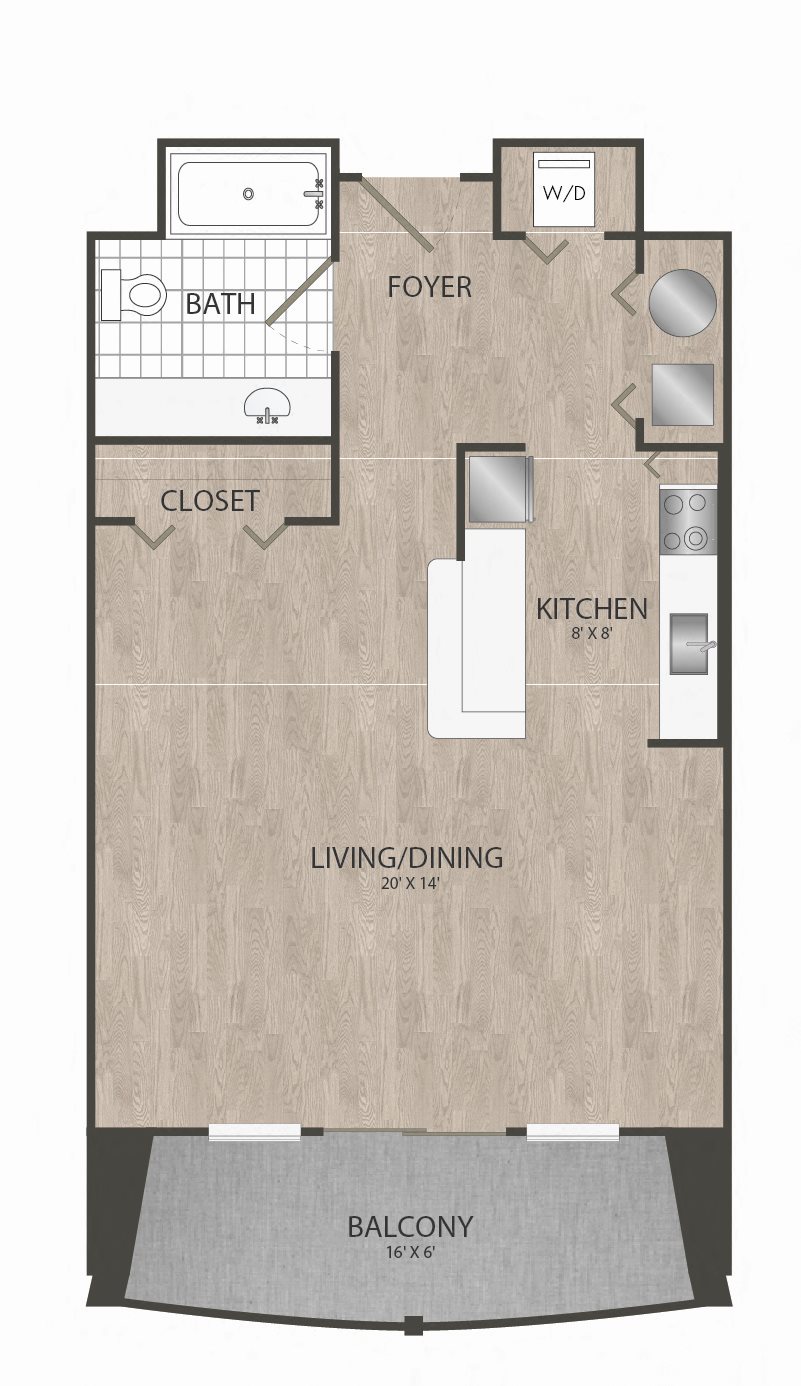Artena Manassas - Studio B Floorplan
