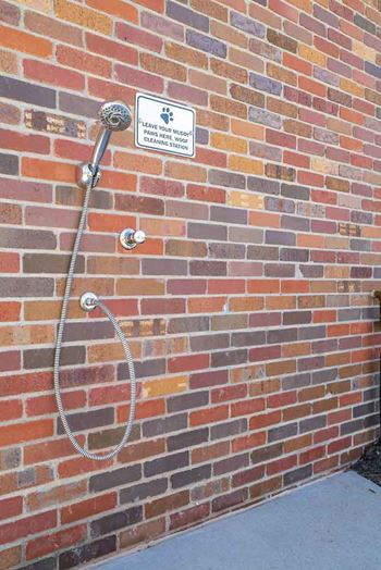 Dog paw rinsing station at The Villas at Mahoney Park in North Lincoln, Nebraska