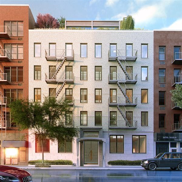 a building with a lot of windows and a street