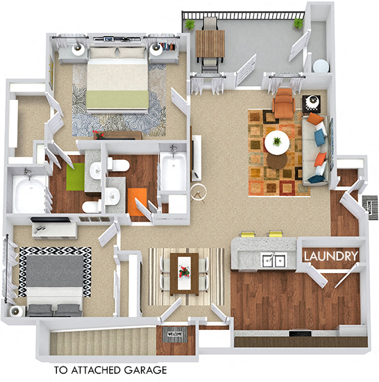 Congress with Attached Garage Floorplan