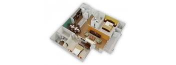 The Mitchell A-2 Floorplan at Phillips Mallard Creek Apartments, Charlotte, NC 