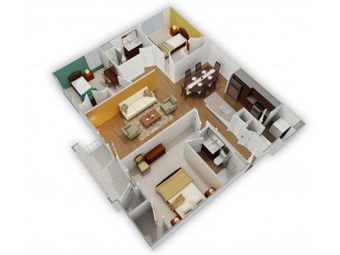 The Neuse A-2 Floorplan at Phillips Mallard Creek Apartments, NC 