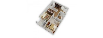 The Trent A-2 Floorplan at Phillips Mallard Creek Apartments, 28262