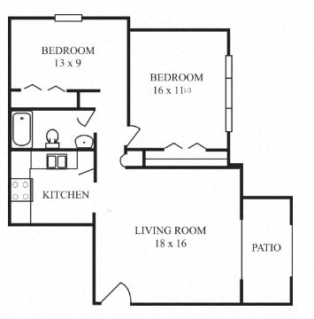 2 Bedroom Garden-style