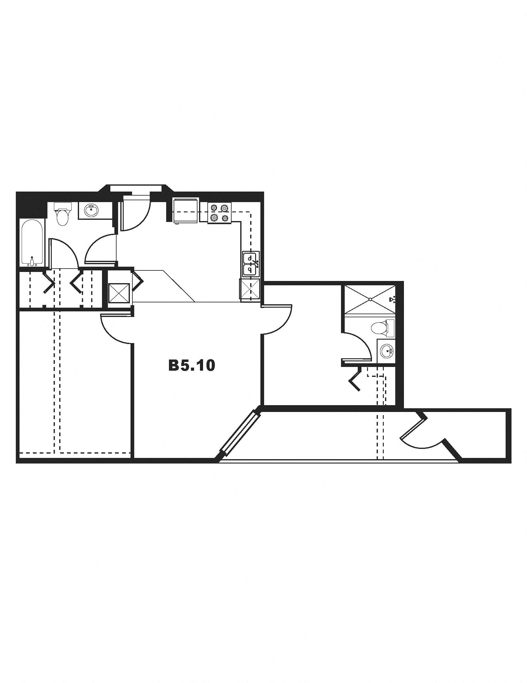 B5.10 Floor Plan at One Santa Fe Residential, California