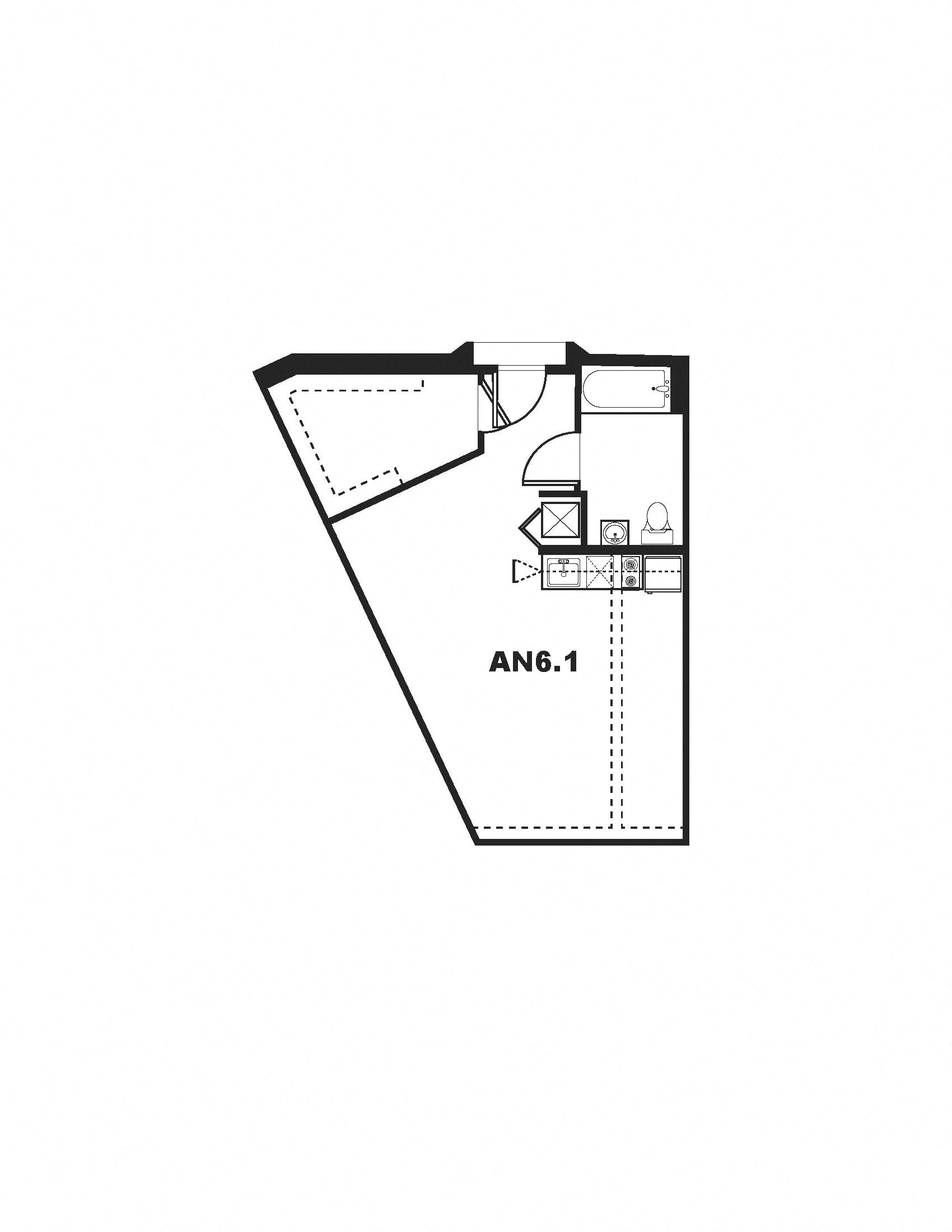 AN6.1 Floor Plan at One Santa Fe Residential, Los Angeles