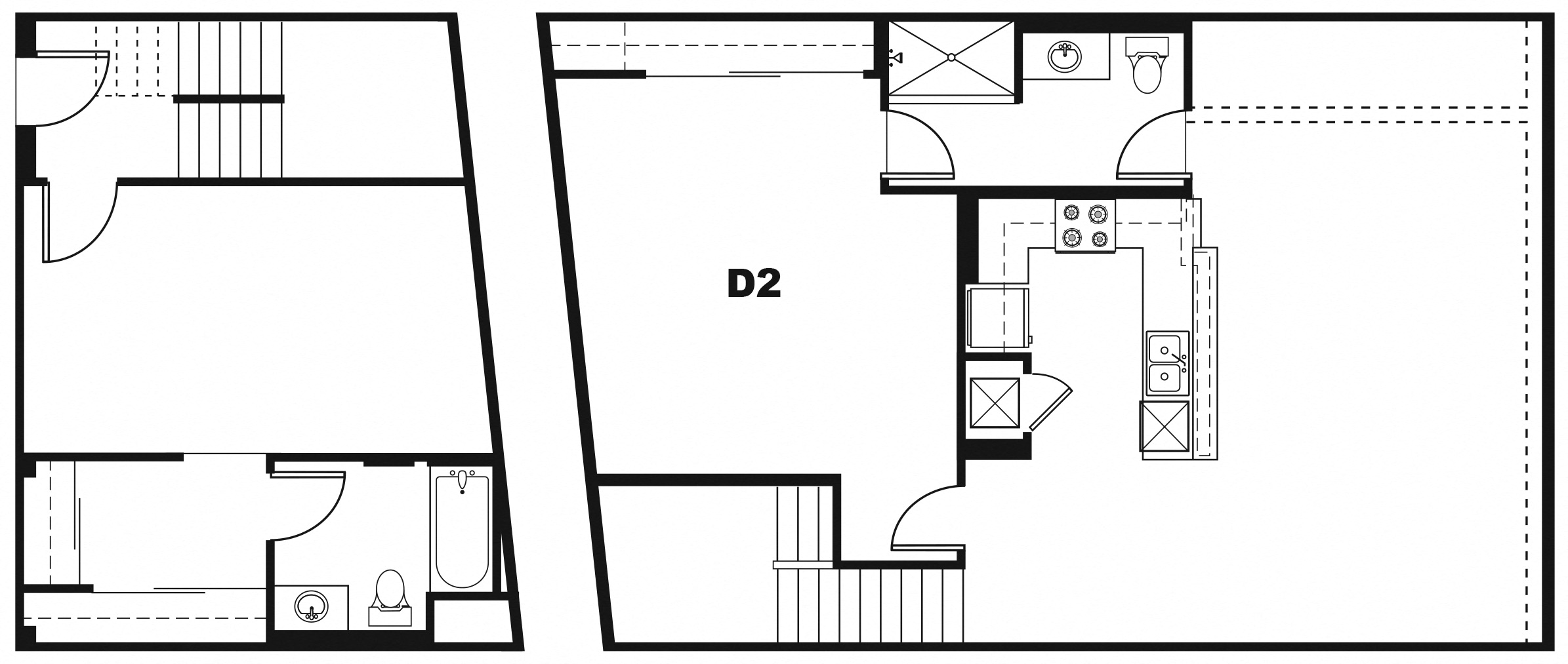 D2 Floor Plan at One Santa Fe Residential, California