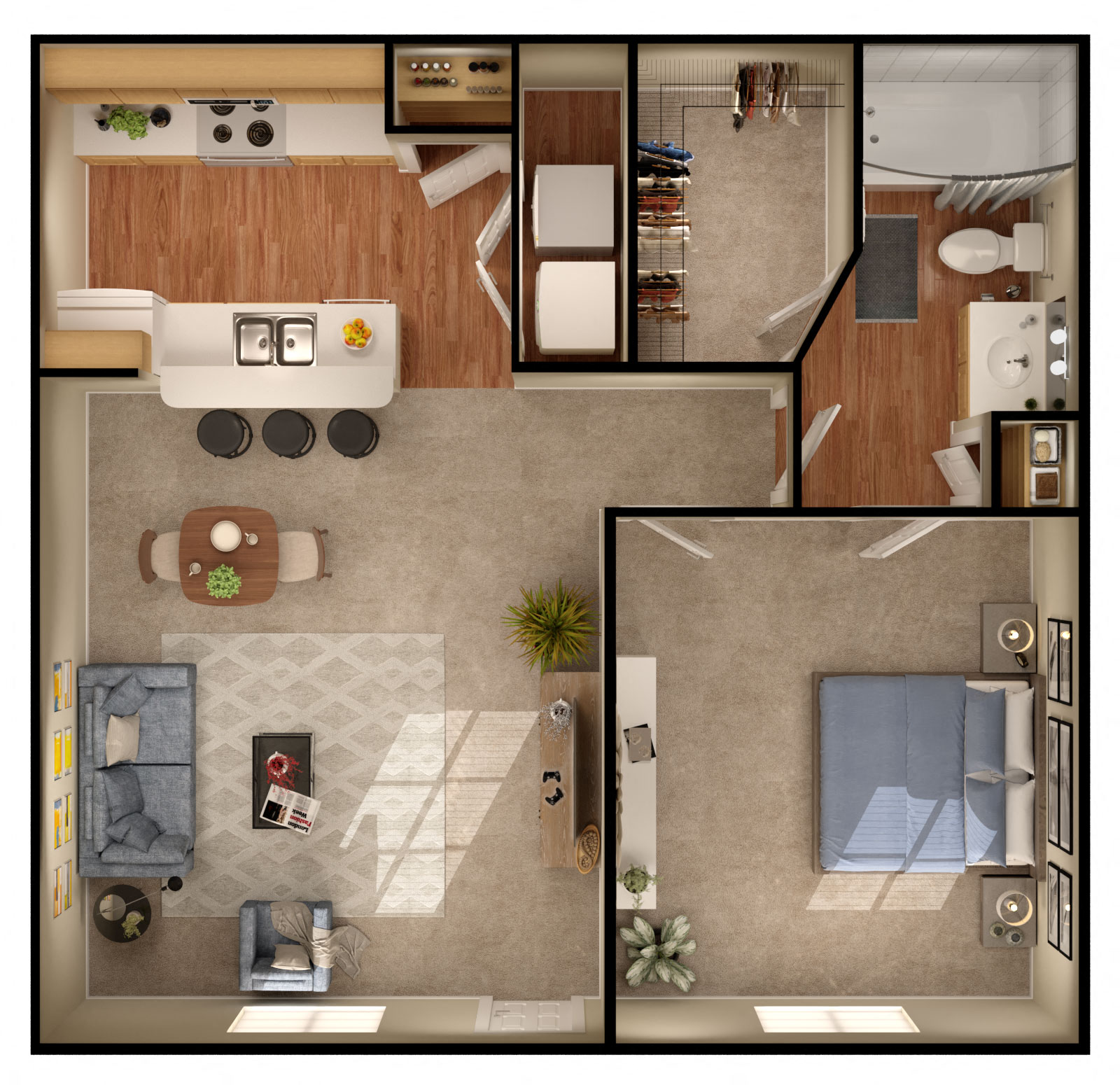 Angelfish Floor Plan at Pavilions at Northshore Apartment Homes, Texas