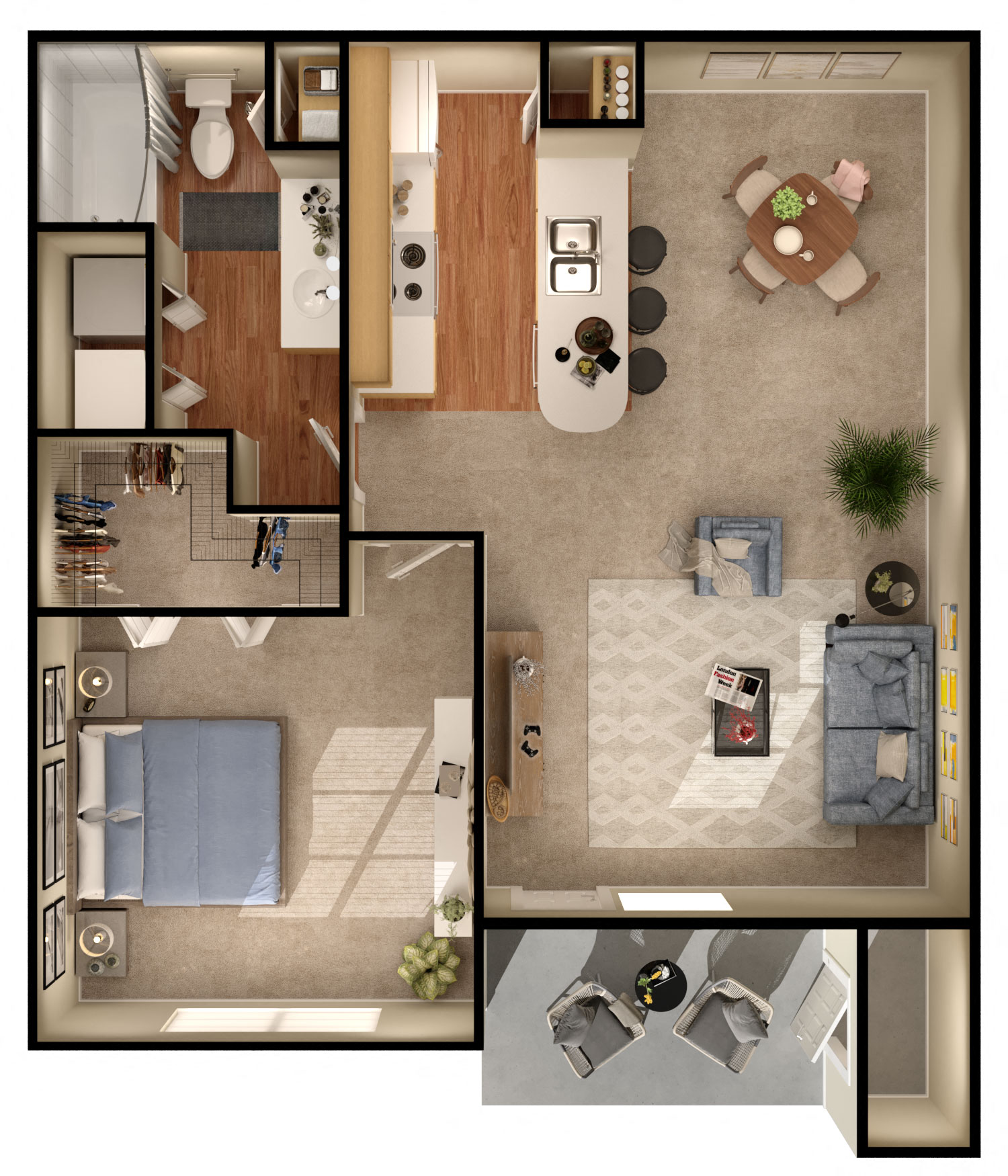 Bala Floor Plan at Pavilions at Northshore Apartment Homes, Portland