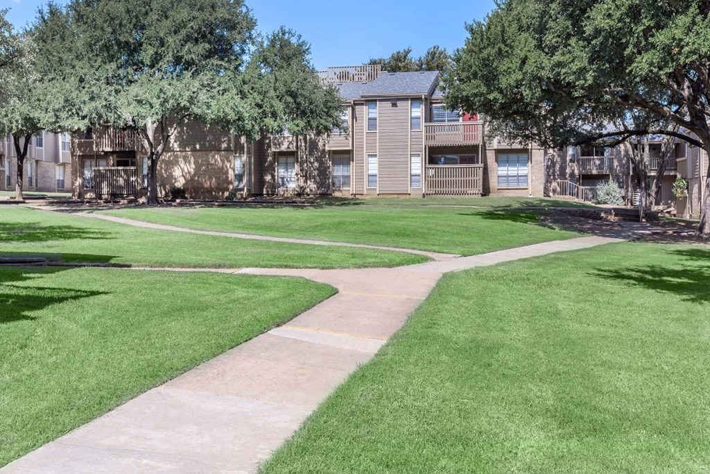 our apartments have a spacious yard and green grass
