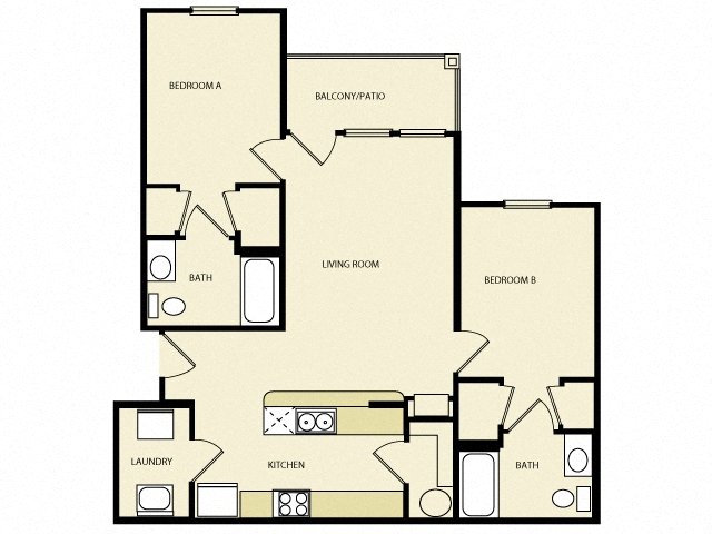 Two BedroomFloor Plans  Rentals in El Paso TX at Independence Place 