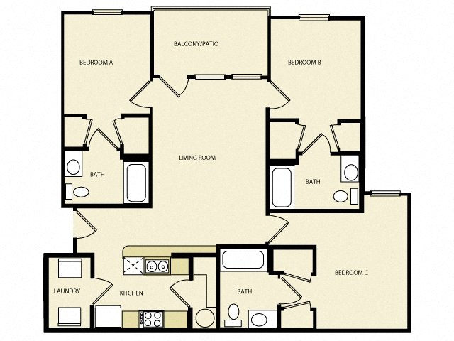 Three Bedroom Floor Plans  Rentals in El Paso TX at Independence Place 