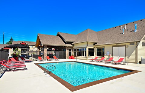 Heated Outdoor Pool at The Arbors at Edgewood Apartments, 10304 20th Street E, Edgewood, WA