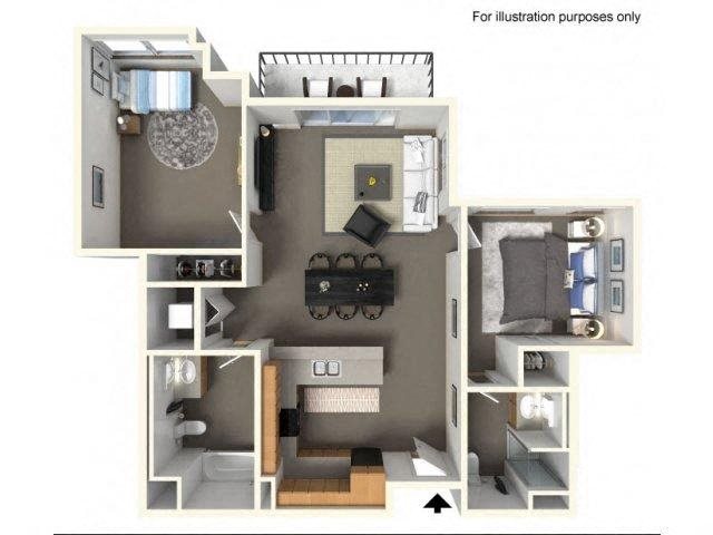 Floorplan Floorplan at The Villas in Bellevue Apartments, Washington, 98007
