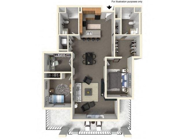 Floorplan Floorplan at The Villas in Bellevue Apartments, Bellevue, Washington