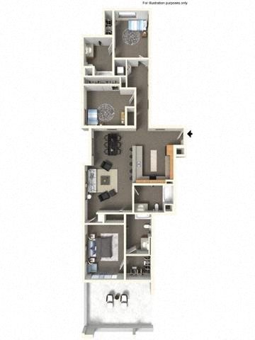 Floorplan Floorplan at The Villas in Bellevue Apartments, WA, 98007