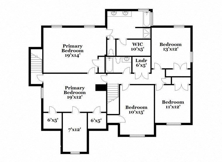 the floor plan of the second floor of the house showing the bedrooms and the plan