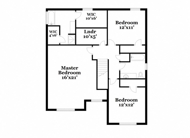 a floor plan of a house with an open floor plan with bedrooms and a bathroom