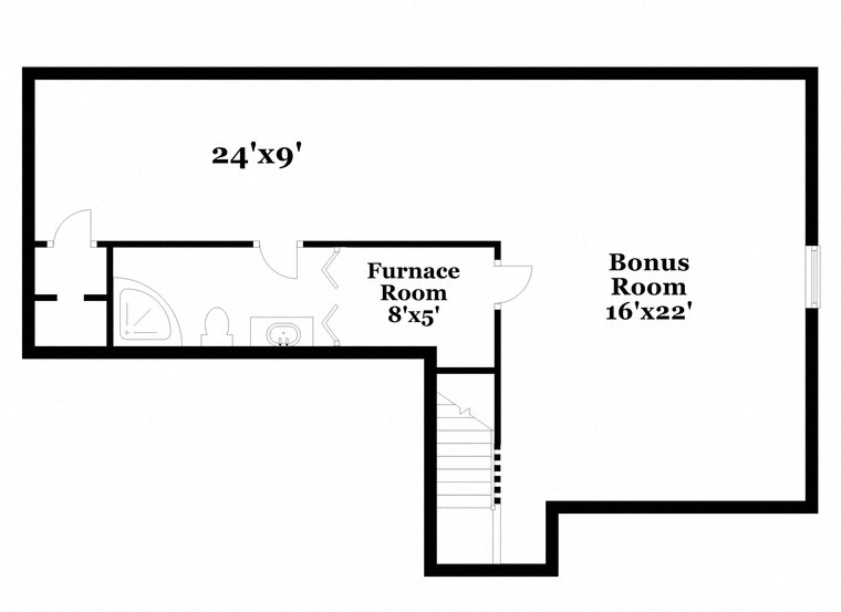floor plan of a 1100 sq ft floor plan with a bonus room and a bedroom