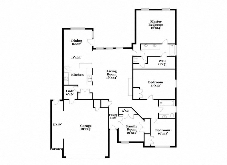 a floor plan of a house with two floors and a garage