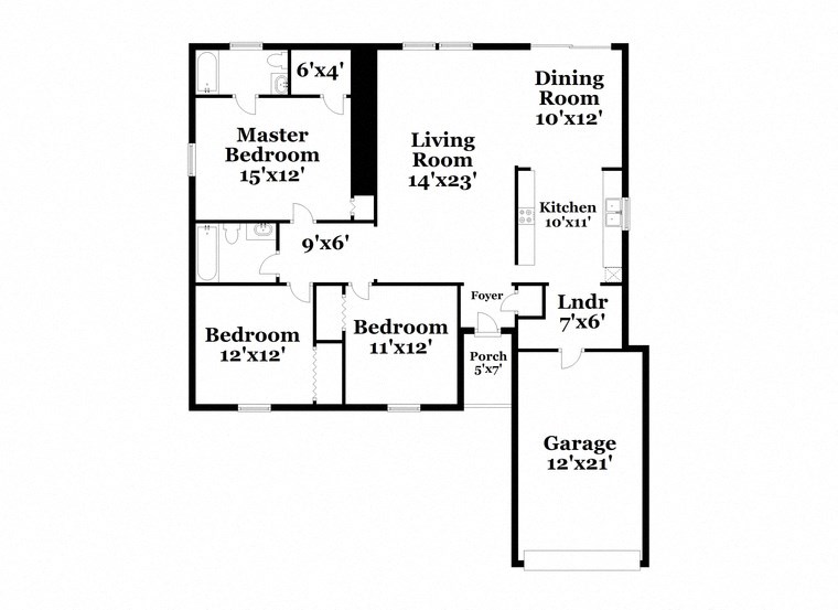 the floor plan of the house has bedrooms and a living room